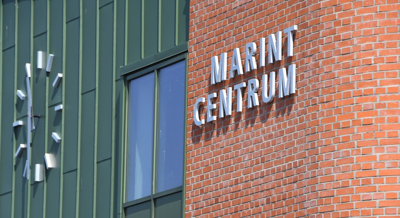 Marint centrums fasad i detalj