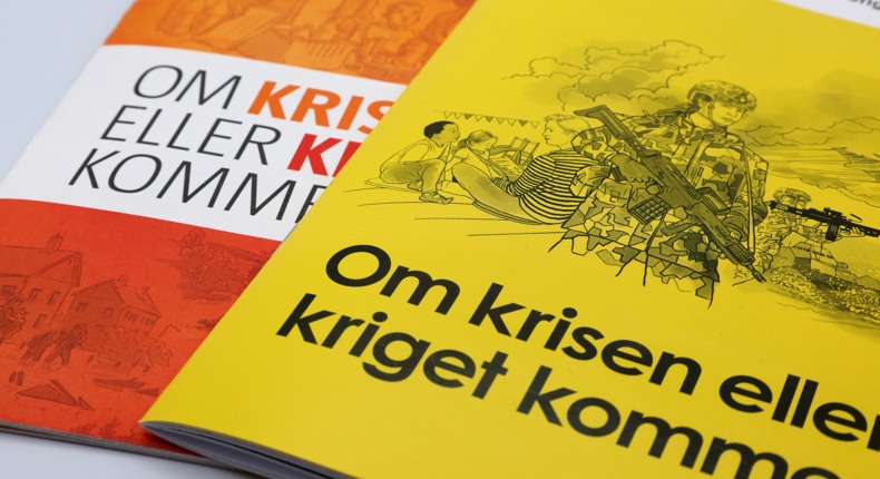 Bild på broschyren "Om krisen eller kriget kommer"