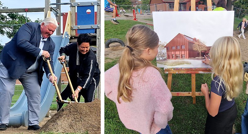 Första spadtaget på St Olofs skola